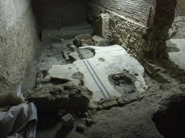 Pavimento a mosaico rinvenuto negli scavi archeologici